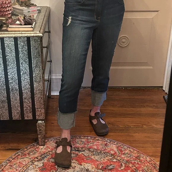 RARE!! Birkenstock DARK BROWN suede “PARIS” Women's Mary Jane’s sz 38 - Picture 6 of 12